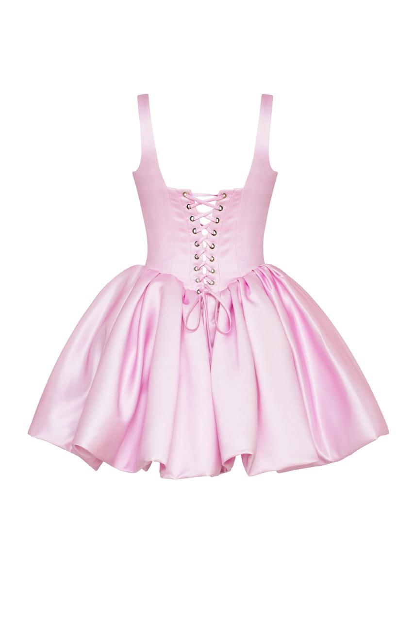 Adorable pink mini dress with puffy skirt