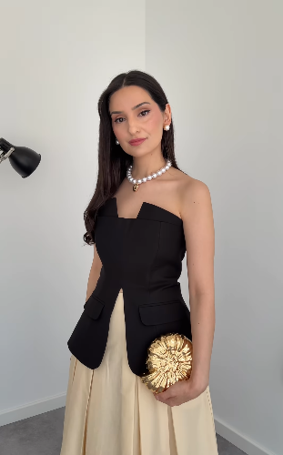 Contour Split Bustier Top