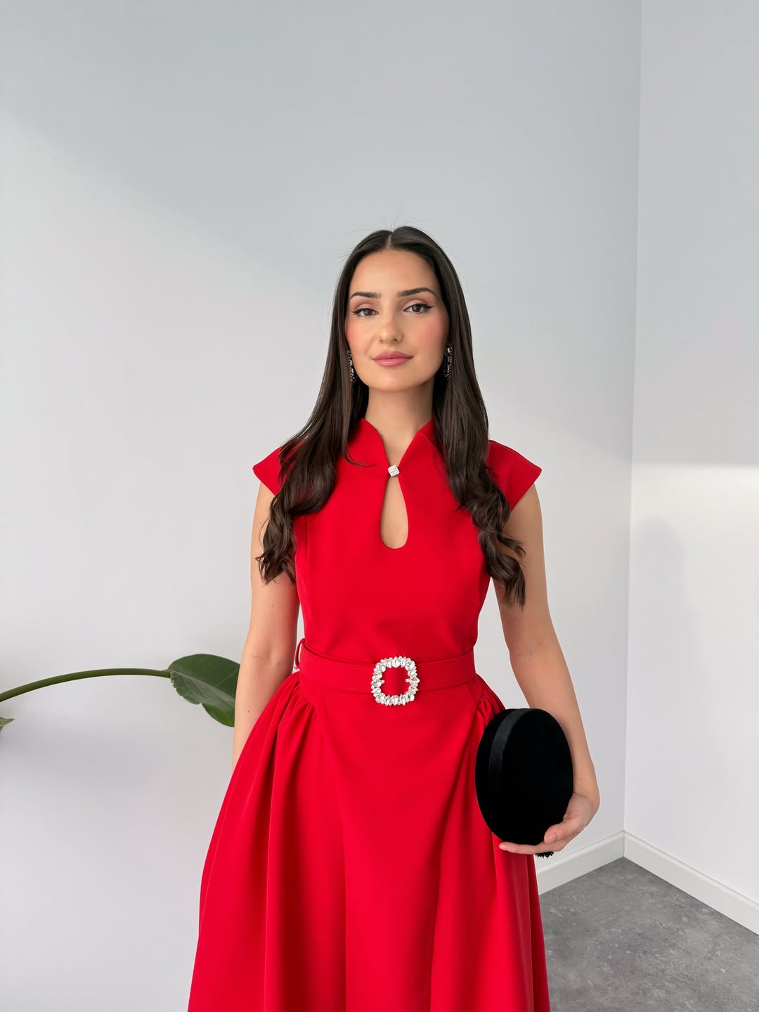 Embellished Belted Dress