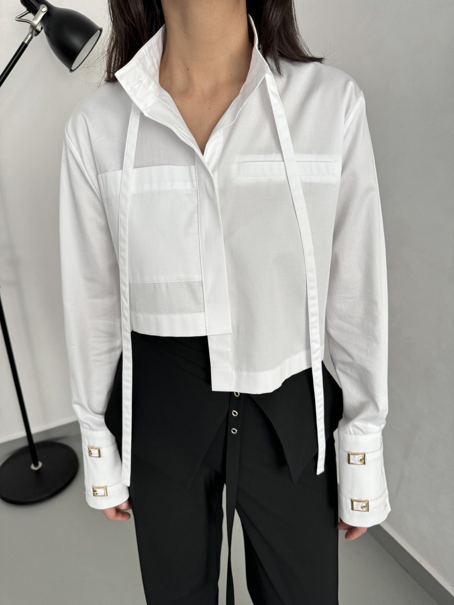 Buckle Up Cropped Shirt