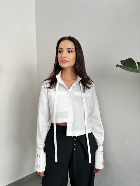 Buckle Up Cropped Shirt