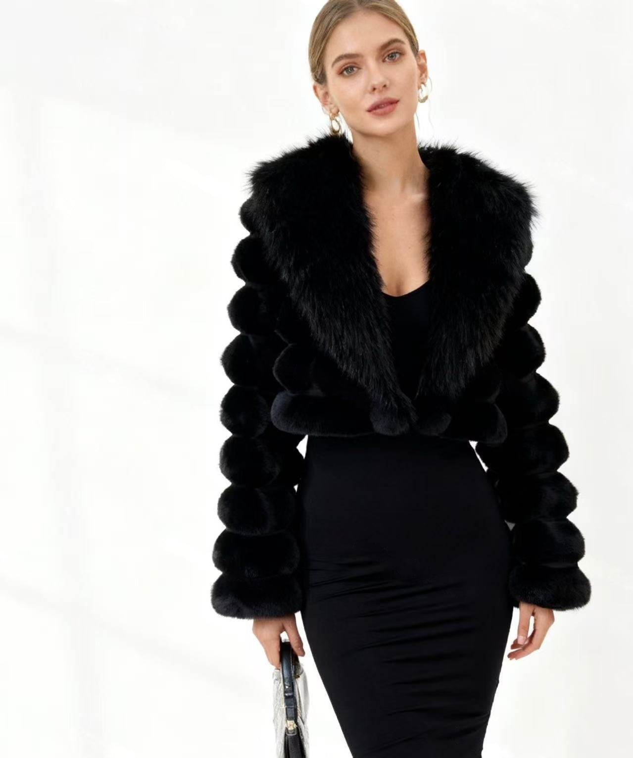 Aurelia Bubble-Sleeve Fur Jacket